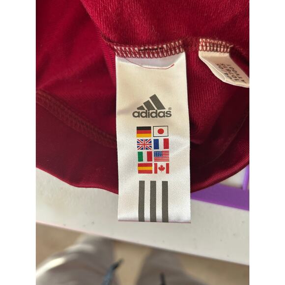 Adidas Jacket Mens Large Red White 3 Stripes Full Zip Up Track Casual Classic - Picture 9 of 13